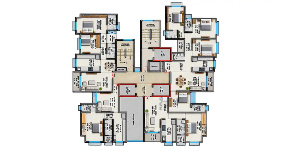 Poonam Chhaya Thane West 3 BHK Floor Plan