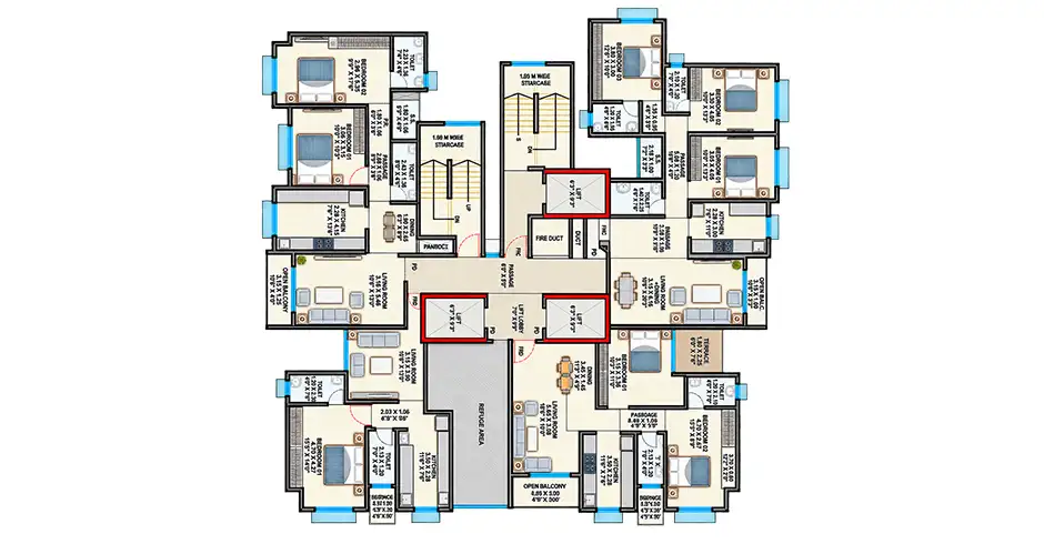 Poonam Chhaya Thane West 2 BHK Floor Plan